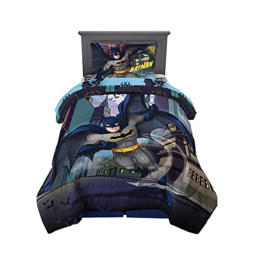 Franco Kids Bedding Super Soft Comforter and Sheet Set 4 Piece Twin Size Batman