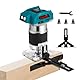 ONEVAN Akku Oberfräse für Makita 18V, Bürstenloser Kantenfräse Einhandfräse Akku Holztrimmer Katsu Tools für Holzbearbeitung, mit 3 Spannzangen 6mm, 6,35mm, 8mm (ohne Akku)