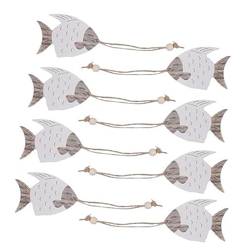 NOLITOY 8pcs Wooden Fish Ornaments Wooden Fish Wall Art Hanging Wooden Fish Decoration for Home Coastal Beach Wall House Decorations for Home Wooden Pendant Seaside Sea ​​Fish Gift