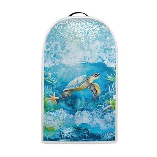 Image of Talayituse Turtle Starfish Coral Print Blender Dust Cover, Fingerprint Protection Cover for Stand Mixer or Coffee Machine, Home Kitchen Appliance Covers for Stain Dust Resistant Supplies