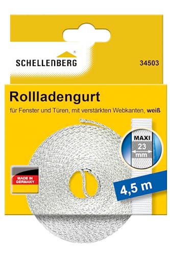 Schellenberg 34503 Correa de persiana Maxi 23 mm, 4,5 m, blanca