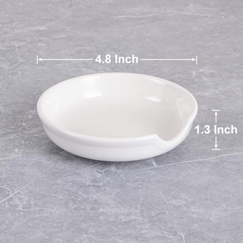 HOKELER Spoon Rest for Stove Top, Ceramic Spoon Holder for Kitchen Counter, Heat-Resistant Cooking Utensil Rest, Coffee Spoon Holder, Spoon Rest for Ladles Spatula (White)