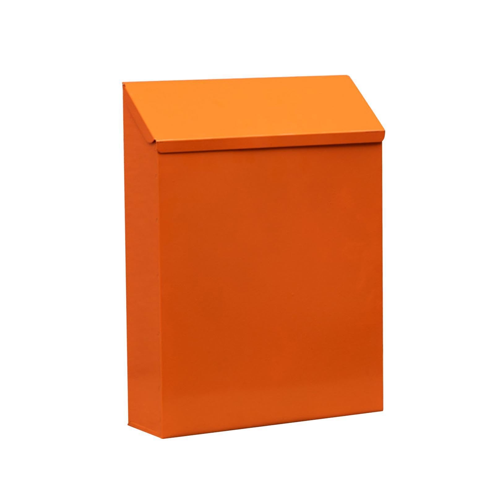 AMSLSIU Wall Hanging Mail Box With Key Lockable Durable,Orange,22x6.5x29cm