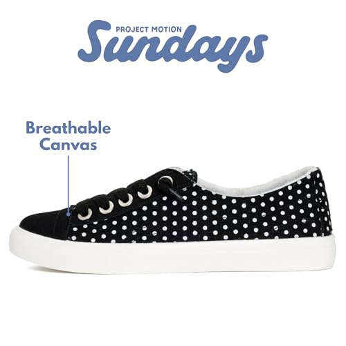 Image of Sundays Canvas Sneakers Women - Memory Foam Insole with Breathable Canvas Shoes for Women Footwear - Non-Slip with Lightweight and Comfortable Womens Sneakers