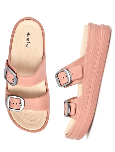 Image of HEALTH FIT SUPER SOFT Comfortable with Adjustable Strap Flip-Flops Women's & Girl's Cushioned |Waterproof Anti Skid & Lightweight OUT Door & IN Door Slipper INDIGO2