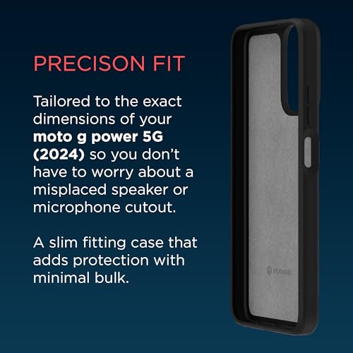 Image of Motorola Moto G Power 5G (2024) Textured Protective Case- Black | Precision fit Shock Absorbing Cover for Enhanced Phone Grip, Style, & Drop Protection- NOT FOR 2023 5G Version
