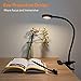 LEPOWER Clip on Light/Reading Lights/Book Light/Desk Lamp Color Changeable/Night Lights Clip on for Desk, Bed Headboard and Computers, Adapter Included (Black)