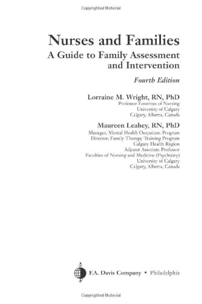 Nurses and Families: A Guide to Family Assessment and