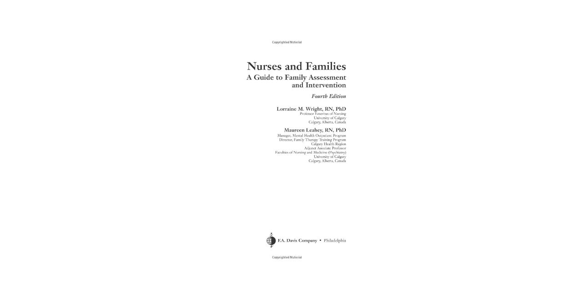 Nurses and Families: A Guide to Family Assessment and