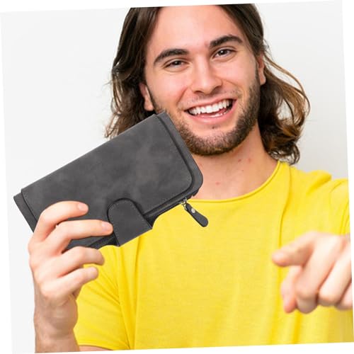 PU Leather Two-Tone Frosted Long Wallet for Women Snap Closure Purse Multiple Card Slots Portable Zipped Wallet for Daily Use4