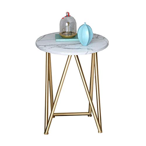 Petite table basse ronde de salon en marbre et bout de canapé