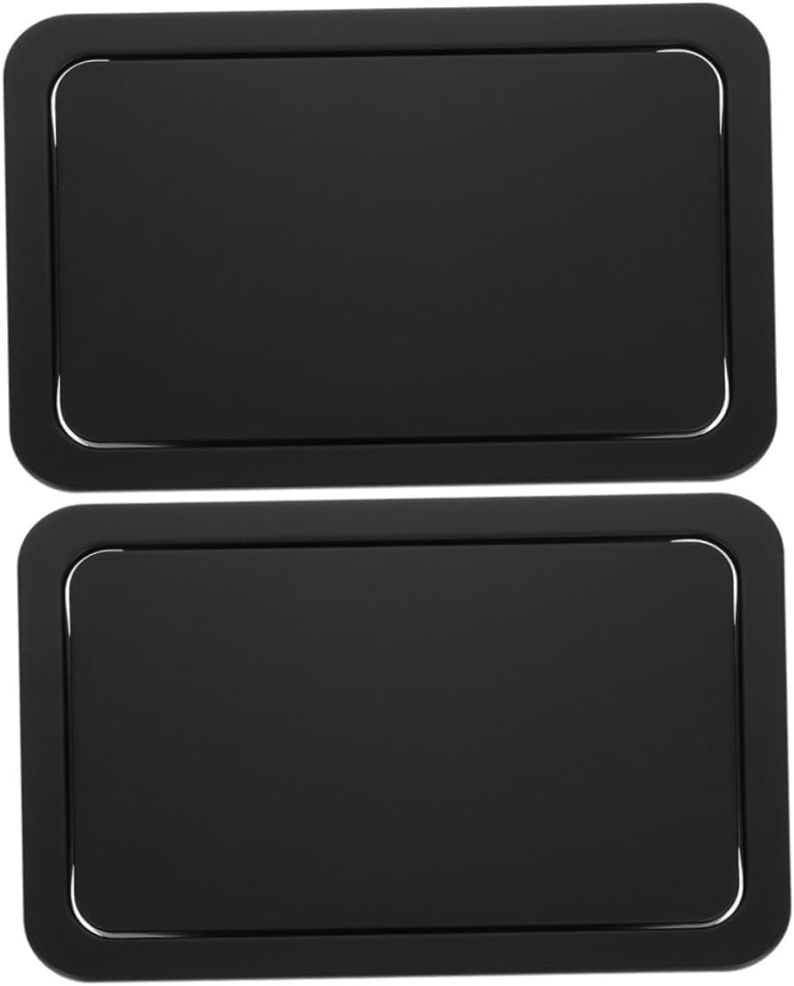 2pcs Stainless Steel Recessed Waste Bin Lid with Swing Flap, Medium 260x175mm Countertop Trash Can Covers for Kitchen and Bathroom Recycling Cans