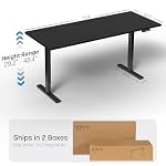 VIVO Electric 71 x 30 in Standing Desk, Memory Height Adjustment, 1B Series, Holds 220 lbs, Black Top Black Frame, DESK-KIT-1B7B - Image 3