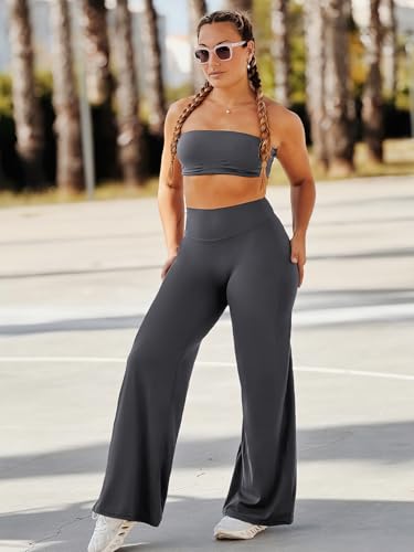 Image of YEOREO Ease Workout Leggings Womens Straight Leggings Eddiy Gym Yoga Pants | 29 inch /31.5 inch /33 inch /35 inch,No Front Seam,High Waist,Buttery,Booty Lifting,Wide Leg