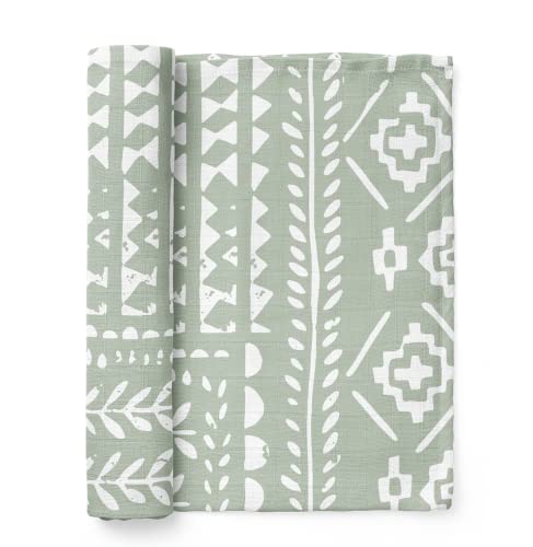 Image of Mini Wander Swaddles for Newborns Muslin Swaddle Blankets - Breathable Soft Gender Neutral Receiving Blanket Baby Essentials | 47 x 47 Cotton - (Tapestry (Green Spruce)