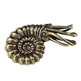 Exquisite vintage brass sea shell figurine, meticulously crafted to showcase intricate detailing and add a touch of elegance to any room