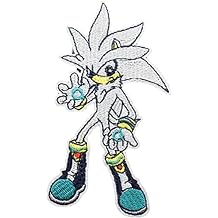 TCB Creations Sonic Silver Hedgehog 3.25" Tall Embroidered Sewing Patch