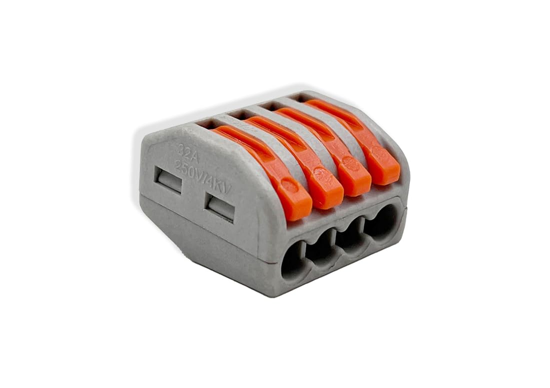 Globomotive 4 Way Looping PCT -214 0.08-2.5mm Wire Connector - Terminal Block with Spring Lock Lever for Cable Connection (Pack of 5) (B0CGTYBM8Y) Amazon Price History, Amazon Price Tracker