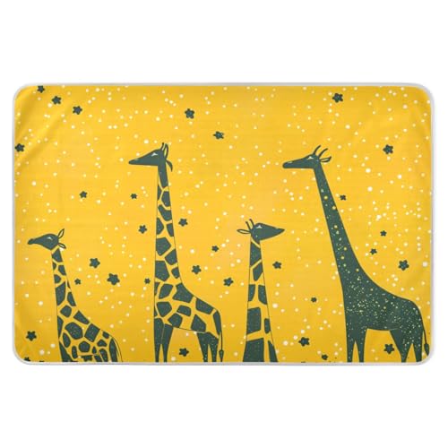 Giraffe Yellow Stars Toddler Waterproof Washable Bed Wetting Pad Changing Pee Mats for Baby Boys Girls , 52
