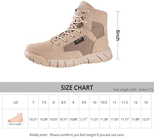 FREE SOLDIER Waterproof Mountain climbing Work Boots Males's Tactical Boots 6 Inches Light-weight Army Boots Breathable Desert Boots 7 41sDz DUwGL. AC