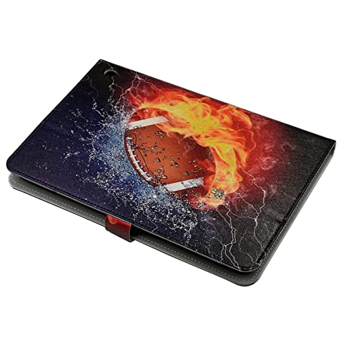 Yhb Case Fits All-New Kindle Fire Hd 10 & 10 Plus Tablet (11Th Generation, 2021 Release) 10.1", Premium Pu Leather Slim Folding Adjustable Stand Cover, American Football With Fire Water #TOP5
