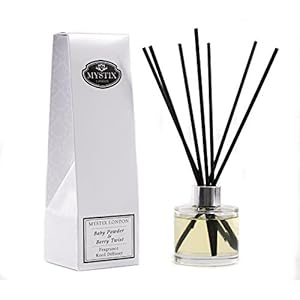 Mystix London | Baby Powder & Berry Twist Fragrance Oil Reed Diffuser | 100ml | Best Aroma for Home, Kitchen, Living Room and Bathroom | Perfect as a Gift | Refillable