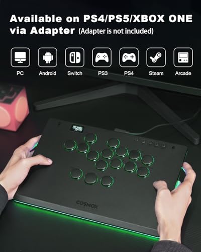 Image of Haute42 Leverless Controller Arcade Stick: Aluminum Leverless Arcade Stick M Ultra with Lock Button & RGB Lighting, Arcade Controller Street Fight for PC /PS3 /PS4 /Switch Game,Low-Profile Switch Arcade Stick Support Hot Swap & SOCD