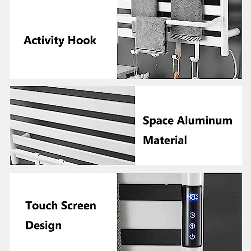 Toallero eléctrico de aleación de aluminio con estante plegable superior 4