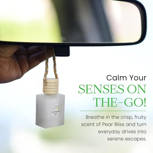 Image of D'Velas 40ml Car Fragrance Diffuser Set - Long-Lasting Upto 120 Days | Pear Bliss | No Paraben | Elegant 10ml Wooden Lid Bottle with 30ml Refill | Perfume Diffuser | Odor Eliminator for Car Interior
