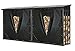 QUICK STAR 2 pièces Étagère en métal pour Bois de cheminée Anthracite XXL 185 x 70 x 185 cm Distance Entre Les Bois 4,6 m³ avec protection contre les intempéries Noir