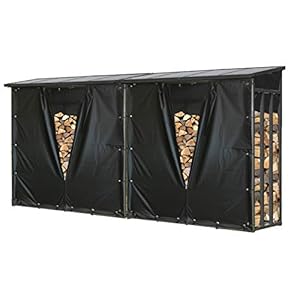 QUICK STAR 2 stuks metalen haardhoutrek antraciet XXL 185 x 70 x 185 cm met weerbescherming tuin brandhoutrek 4,6 m3/7…