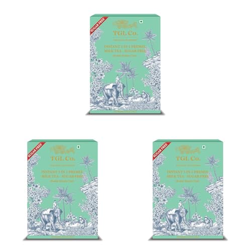 Image of TGL Co. 3 in 1 Sugar Free Kadak Masala Chai Premix Sachet (14 Sachets) Quick & Easy To Make Sugar Free Tea Premix Sachets - 14g Per Serve (Pack of 3)