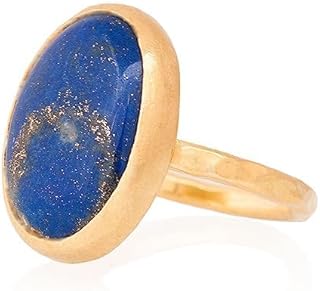 Lapis Lazuli Ring, Lapis Lazuli Woman Ring. Oval Lapis Lazuli Ring. Gold Plated Silver Lapis Lazuli Ring. 925 Sterling Silver Lapis Lazuli Ring. 24K Gold Plated Silver Lapis Lazuli Ring.