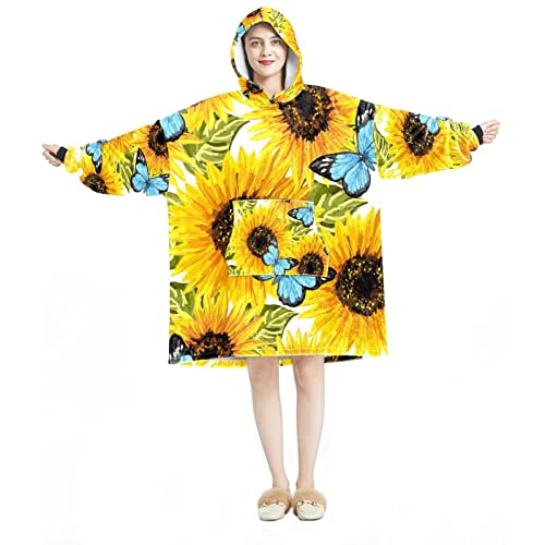 Sweat plaid à capuche motif tournesol une idée cadeau originale pour adulte