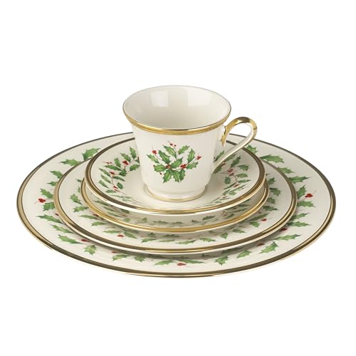 Image of Lenox 146590600 Holiday 5-Piece Place Setting, Christmas Drinkware Set, Hosting
