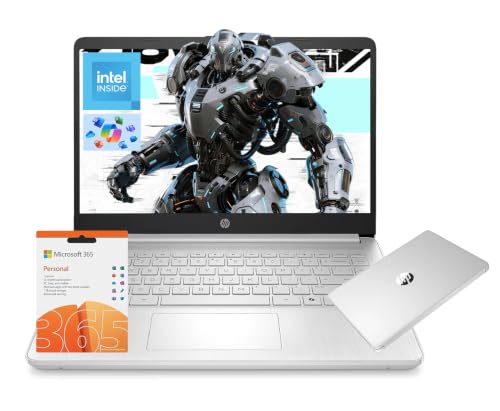 Image of HP 14 inch AI-Ready-Laptop for Students Home Office, Copilot AI Intel N150 up to 3.6GHz, 4GB RAM 128GB UFS, Windows 11 office-365 1-Y, WiFi6 USB-C HDMI