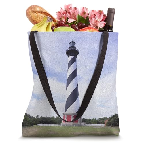 Bolso tipo tote con pintura del faro Cape Hatteras miniatura 4