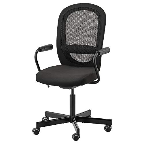 NOMINELL/FLINTAN - Silla de oficina con reposabrazos 74x69 cm, color negro