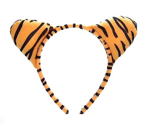 Yilistore Tiger Headband Halloween Costume Tiger Ears Headband for Women Party Favor Jungle Safari Headbands Cat Ears Headpiece