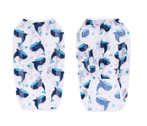 Image of HDKUW Pet Clothes,Dog Summer T-Shirt Cool Breathable Sunscreen Dog Vest Clothes Outfit Costume for Medium Large Dogs White Whale 3XL