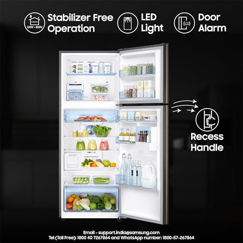 Image of Samsung 376L 2 Star Inverter Frost-Free Convertible 5 In 1 Curd Maestro Double Door Refrigerator Appliance (RT42C5C52DX /HL,Luxe Brown)