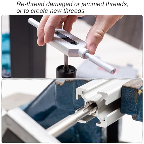Uxcell A23102300UX0457 1 Pair Metric Hand Tap Set, M4 X 0.5 Taper/Bottom Thread Taps Alloy Tool Steel Screw Tap Kit Hand Threading Tapping Tools thumb #4