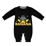 [ZKCASA] ベビー服 バナナ ゴリラ 猿柄 ロンパース 長袖 新生児 幼児 女の子 男の子 赤ちゃん服 パジャマ カバーオール 肌着 可愛い 柔らかい 着替え便利 四季兼用 出産祝い プレゼント 9-12M