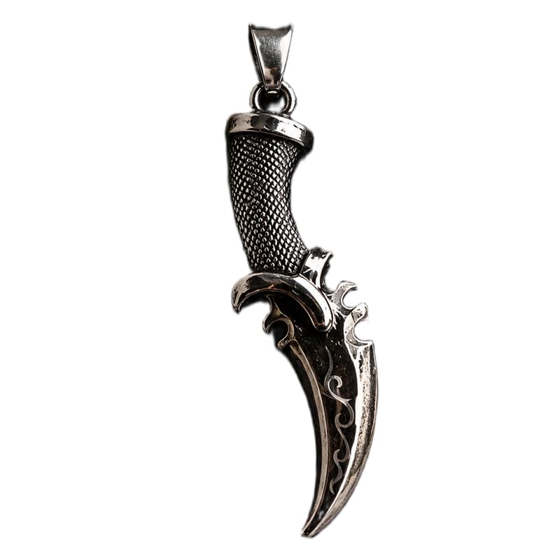 Stainless Steel Curved Dagger 55X14mm Pendant Oxidized Plated Charm Necklace Without Chain Handmade For Men & Women Power Symbol Meaningful Jewelry |LK_SSC_0111-image-23