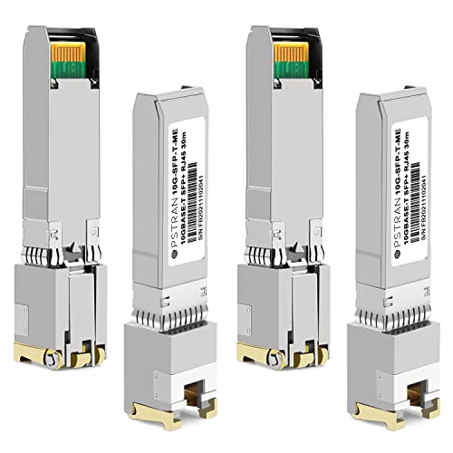 Image of 10GBASE-T SFP+ RJ-45 Copper Transceiver Module Compatible with Mellanox MFM1T02A-T 10G SFP+ 30m Cat6a /7 4 Pack