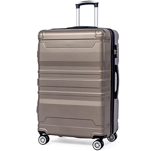 LEADZM Bagages durs de Chariot de Voyage de Bagage à Main de Shell avec la Serrure de TSA et Les roulettes de Pivot 47*31*75 cm (Or) Cover