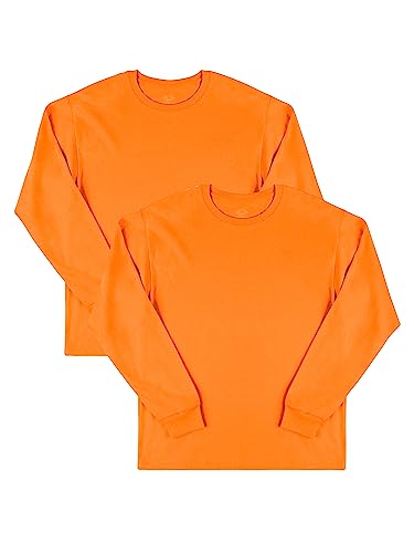 Opiniones y reviews de Playera Naranja , tabla con los diez mejores. 44 Fruit of the Loom Eversoft - Playera de Manga Larga de algodón para Hombre, Transpirable y Absorbe la Humedad con Control de olores, Manga Larga - Naranja de Seguridad, 4X-Large