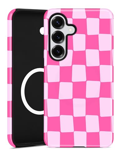 Coque de téléphone à carreaux pour Samsung S25, joli cadeau fille