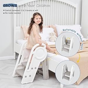 Foldable toddler step stool for bathroom sink adjustable kids 3 or 2 step stool for toddlers bathroom toilet potty plastic baby child stepping stool with handles for kitchen counter  urban country home decor