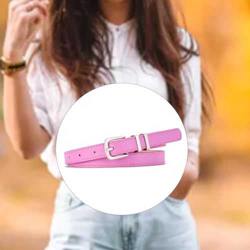 Fashion Womens Leathers Belt Soft Leathers Waist Belt With Metal Pin Buckle For Jeans Pants Width 0.7" Length 41''3